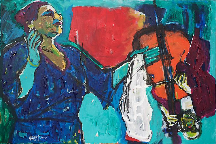 Painting of Umm Kulthum and a Cellist
